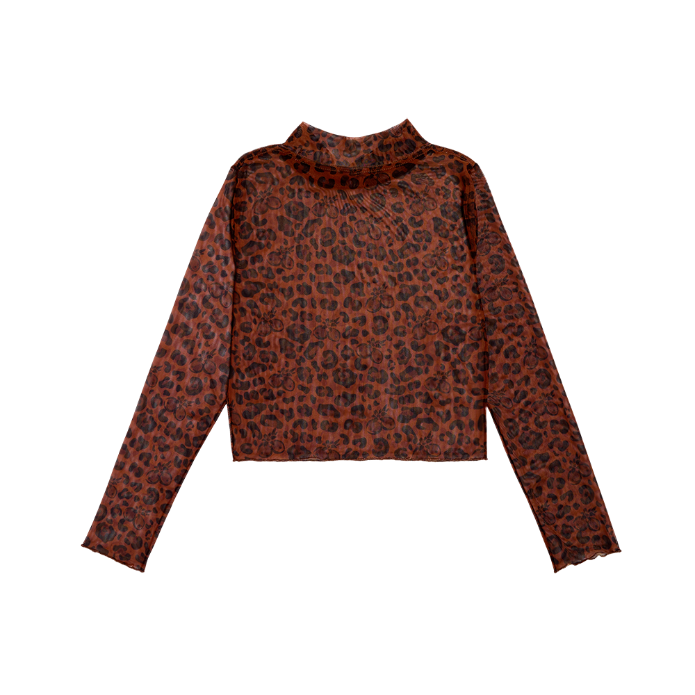 Tropicoqueta Animal Print Mesh Top Back