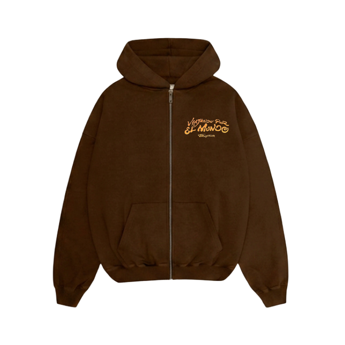 Viajando Por El Mundo Admat Brown Zip Front 