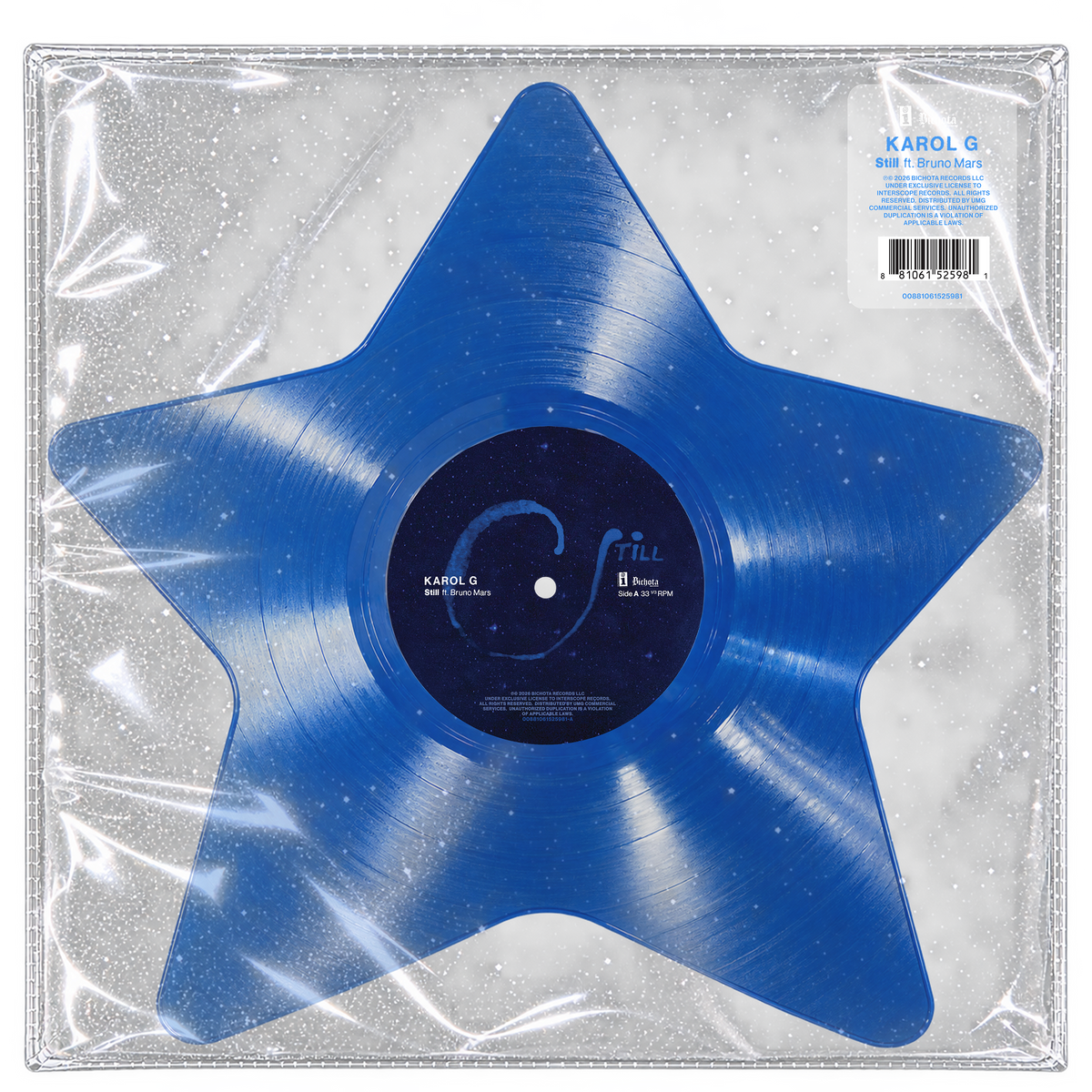 "STILL” Die Cut Star-Shaped Translucent Blue 7" Vinyl - Limited Edition